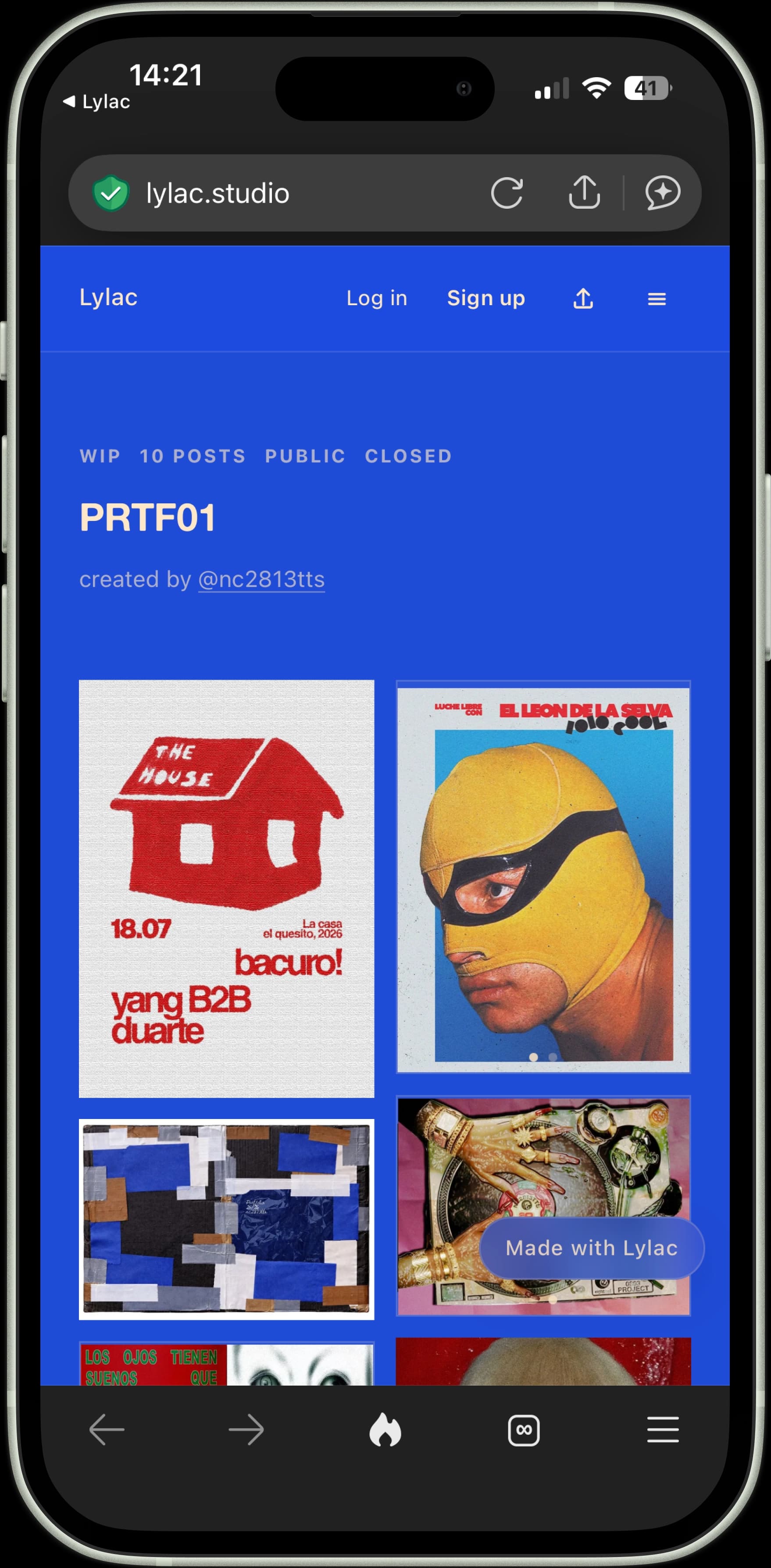Illustration Studio displayed in a mobile web browser